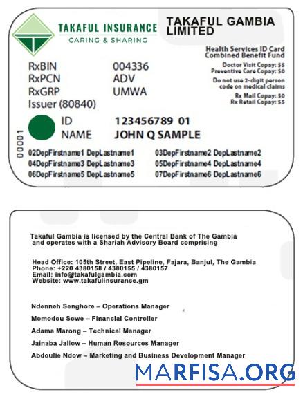 Downloadable Gambia health insurance card download for verification